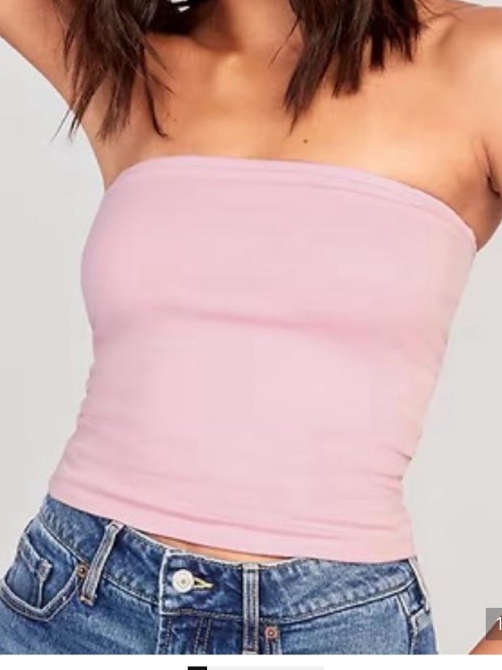 Old Navy Light Pink Strapless Tube Crop Top